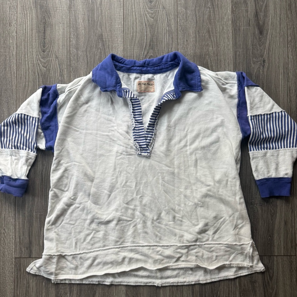 We The Free Blue and White Striped Shirt